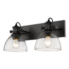 Golden Lighting 3118-2SF BLK-SD Matte Black Yep By Golden Lighting Hines 2-light Semi-flush Mount In Matte Black And Seeded Glass Image 2