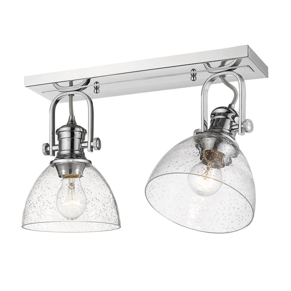 Golden Lighting Hines Yep By Golden Lighting Hines 2-light Semi-flush Mount In Brushed Champagne Brass