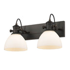 Golden Lighting 3118-2SF RBZ-OP Rubbed Bronze Yep By Golden Lighting Hines 2-light Semi-flush Mount In Rubbed Bronze And Opal Glass Image 2