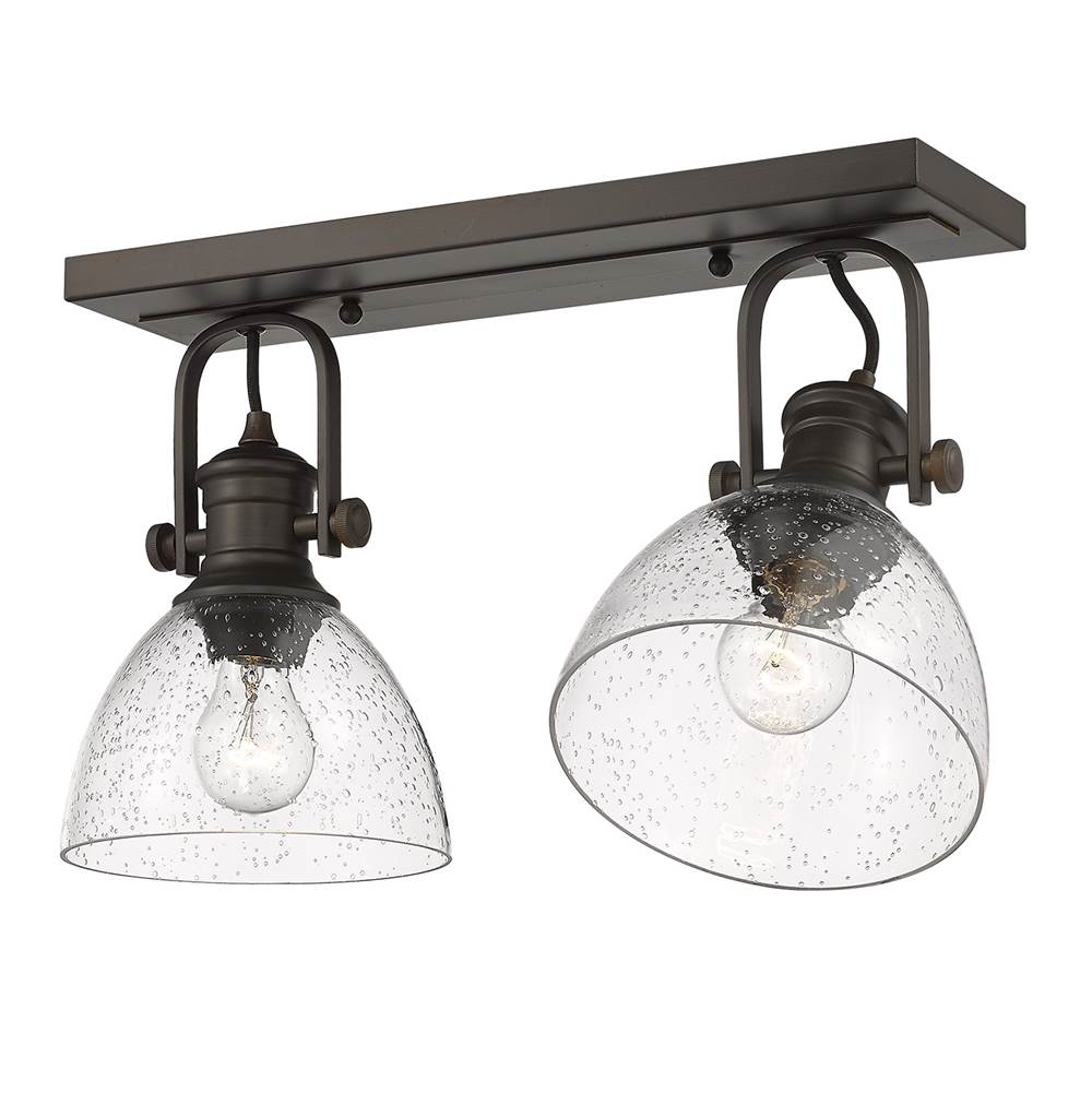 Golden Lighting Hines Yep By Golden Lighting Hines 2-light Semi-flush Mount In Brushed Champagne Brass