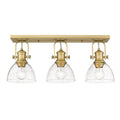 Golden Lighting 3118-3SF BCB-SD Brushed Champagne Brass Yep By Golden Lighting Hines 3-light Semi-flush Mount In Brushed Champagne Brass Image 1