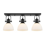 Golden Lighting 3118-3SF BLK-OP Matte Black Yep By Golden Lighting Hines 3-light Semi-flush Mount In Matte Black And Opal Glass Image 1