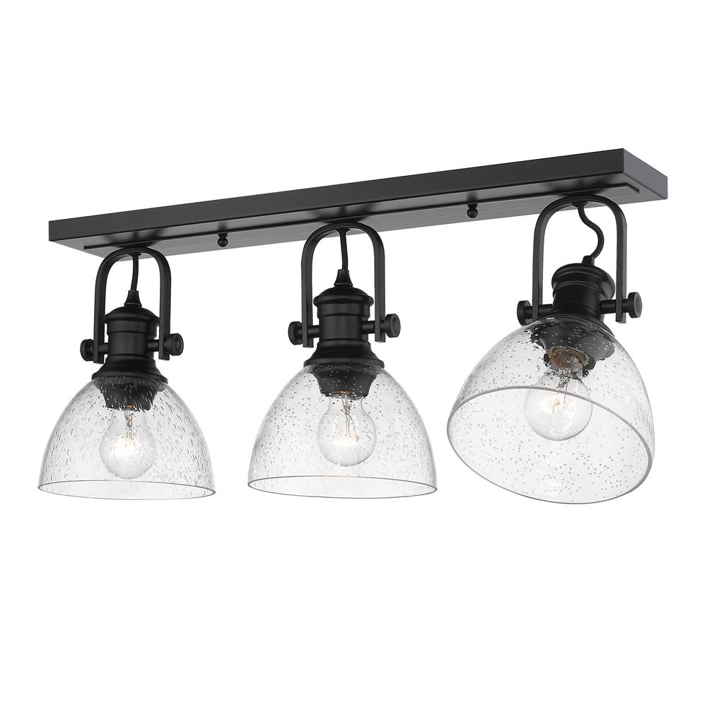 Golden Lighting Hines Yep By Golden Lighting Hines 3-light Semi-flush Mount In Brushed Champagne Brass