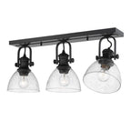 Golden Lighting Hines Yep By Golden Lighting Hines 3-light Semi-flush Mount In Brushed Champagne Brass