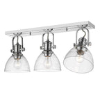 Golden Lighting Hines Yep By Golden Lighting Hines 3-light Semi-flush Mount In Brushed Champagne Brass