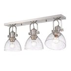 Golden Lighting Hines Yep By Golden Lighting Hines 3-light Semi-flush Mount In Brushed Champagne Brass