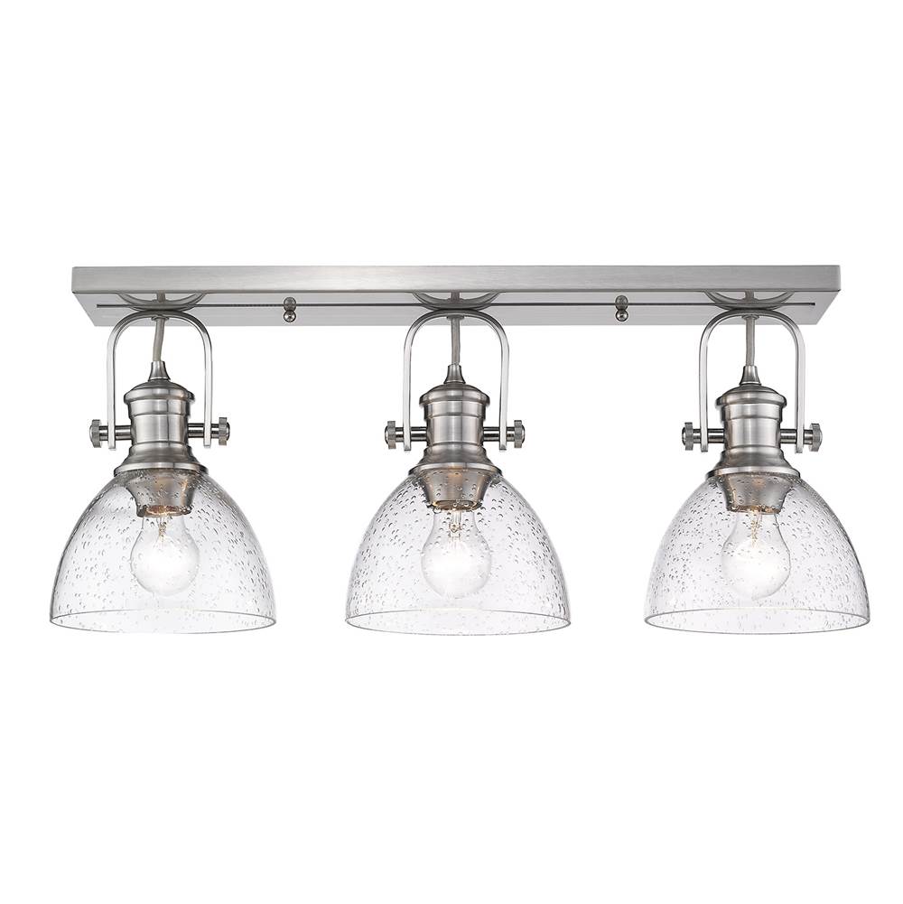 Golden Lighting 3118-3SF PW-SD Pewter Yep By Golden Lighting Hines 3-light Semi-flush Mount In Pewter Image 3