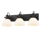 Golden Lighting 3118-3SF RBZ-OP Rubbed Bronze Yep By Golden Lighting Hines 3-light Semi-flush Mount In Rubbed Bronze And Opal Glass Image 3