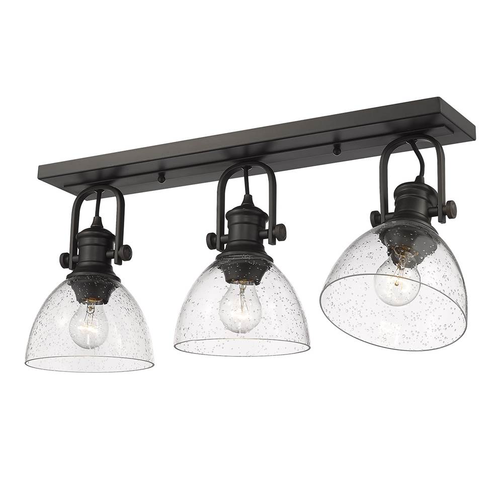 Golden Lighting Hines Yep By Golden Lighting Hines 3-light Semi-flush Mount In Brushed Champagne Brass