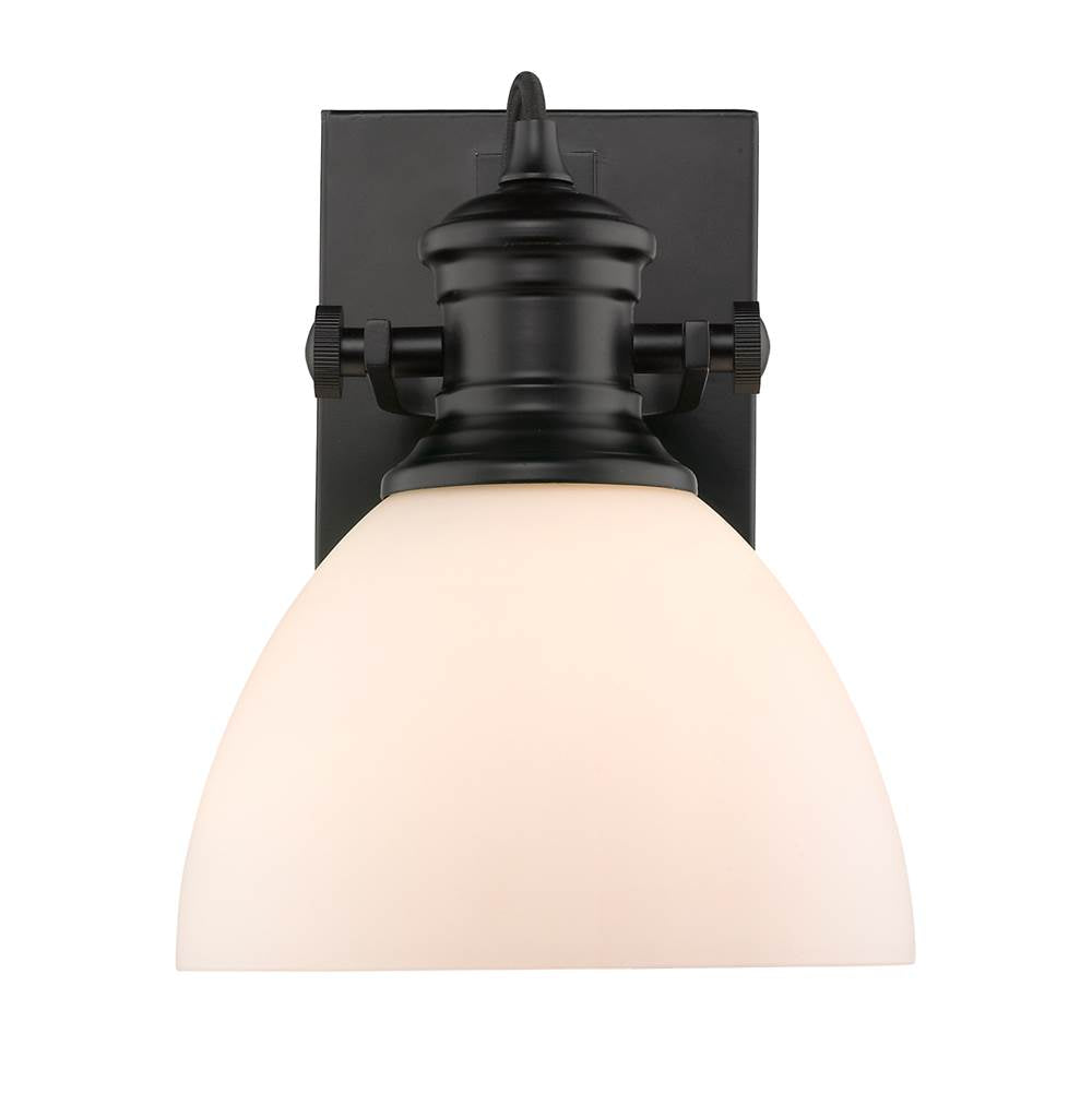 Golden Lighting 3118-BA1 BLK-OP Matte Black Yep By Golden Lighting Hines 1-light Vanity In Matte Black And Opal Glass Image 1