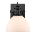 Golden Lighting 3118-BA1 BLK-OP Matte Black Yep By Golden Lighting Hines 1-light Vanity In Matte Black And Opal Glass Image 1
