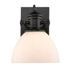 Golden Lighting 3118-BA1 BLK-OP Matte Black Yep By Golden Lighting Hines 1-light Vanity In Matte Black And Opal Glass Image 1
