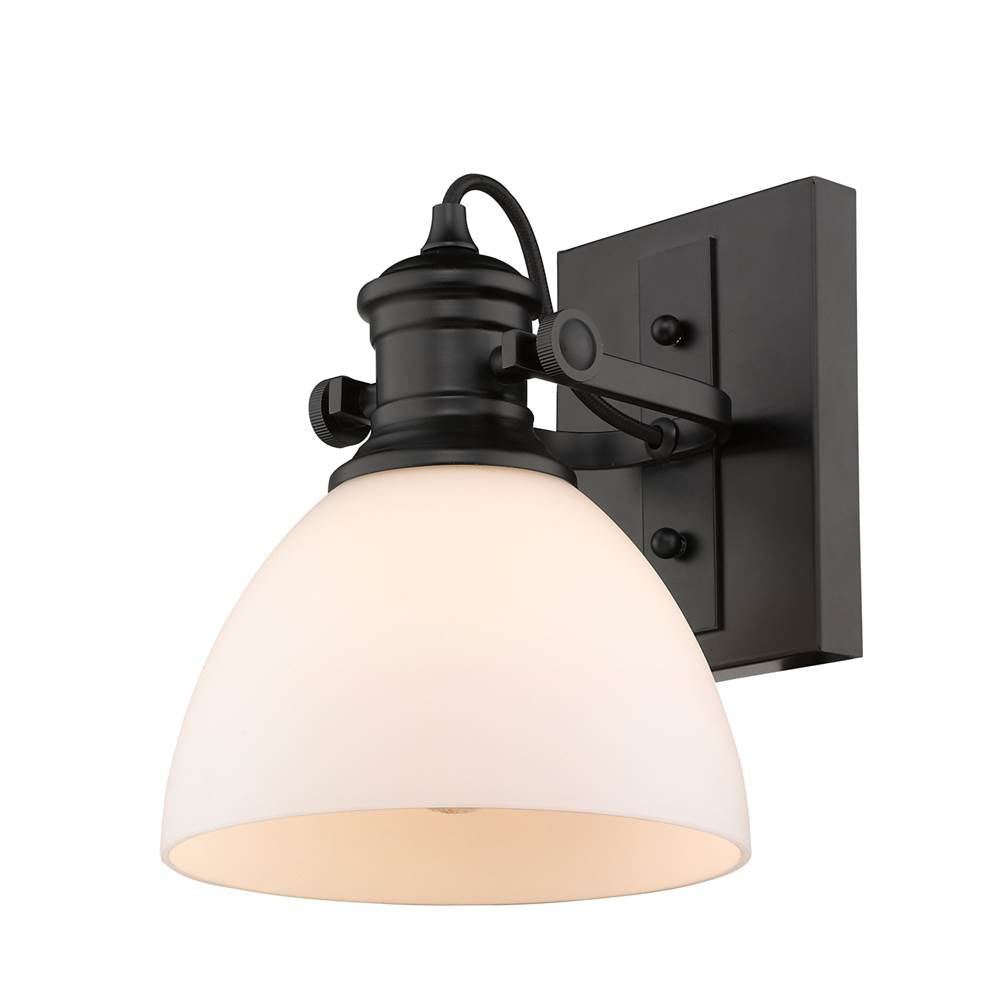 Golden Lighting 3118-BA1 BLK-OP Matte Black Yep By Golden Lighting Hines 1-light Vanity In Matte Black And Opal Glass Image 3