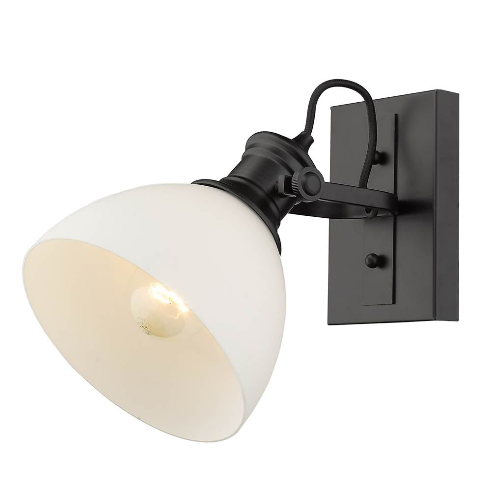 Golden Lighting 3118-BA1 BLK-OP Matte Black Yep By Golden Lighting Hines 1-light Vanity In Matte Black And Opal Glass Image 2