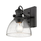 Golden Lighting 3118-BA1 BLK-SD Matte Black Yep By Golden Lighting Hines 1-light Vanity In Matte Black And Seeded Glass Image 3