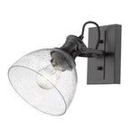 Golden Lighting 3118-BA1 BLK-SD Matte Black Yep By Golden Lighting Hines 1-light Vanity In Matte Black And Seeded Glass Image 2