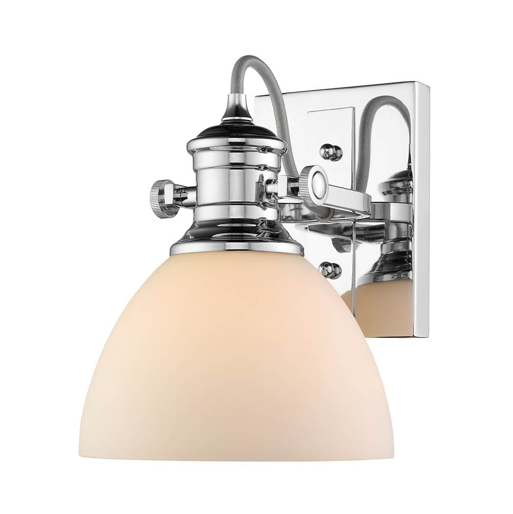 Golden Lighting Hines Yep By Golden Lighting Hines 1-light Vanity In Matte Black And Opal Glass