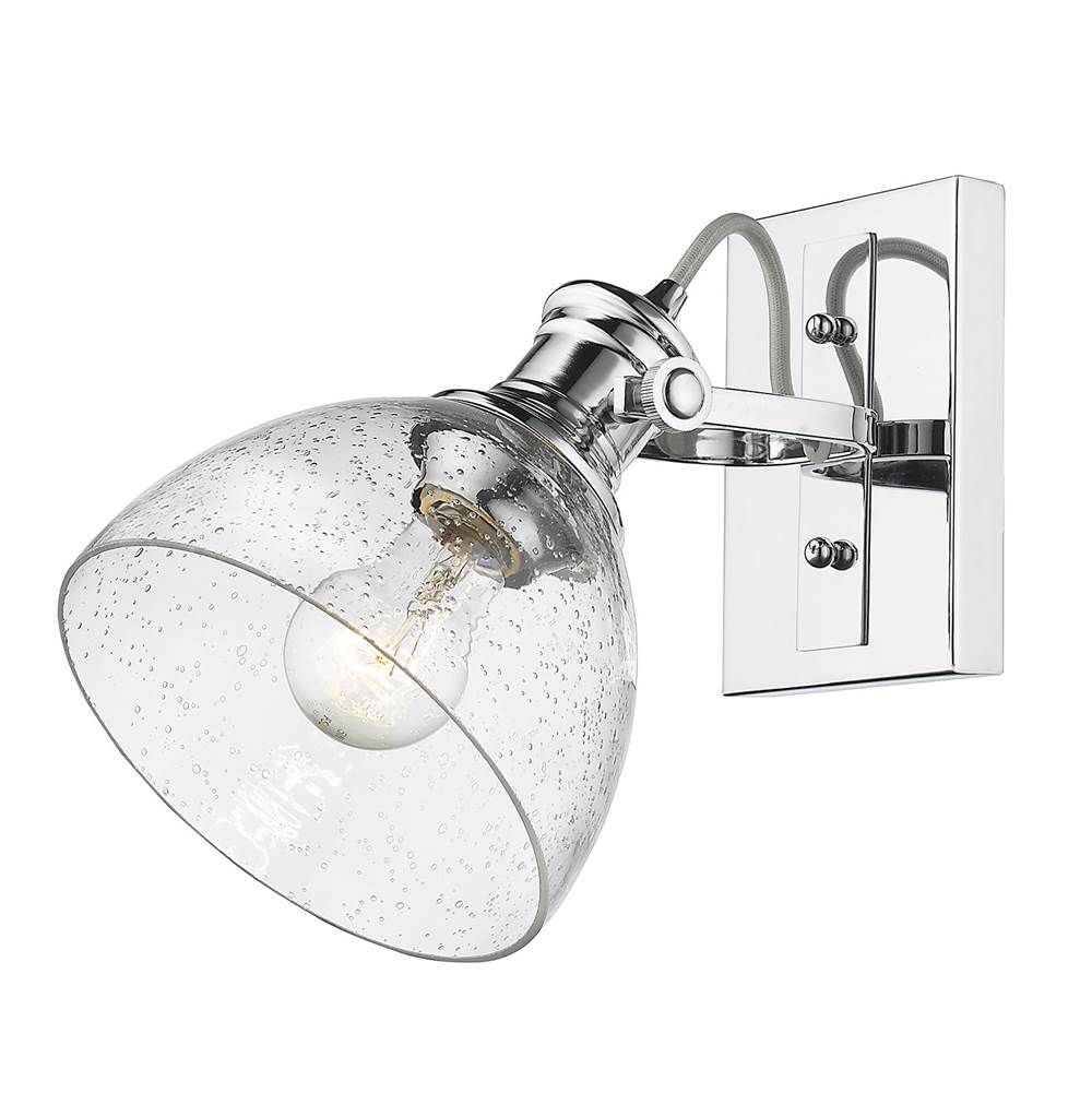 Golden Lighting 3118-BA1 CH-SD Chrome Yep By Golden Lighting Hines 1-light Vanity In Chrome And Seeded Glass Image 3