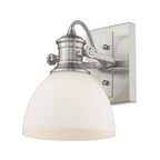 Golden Lighting Hines Yep By Golden Lighting Hines 1-light Vanity In Matte Black And Opal Glass