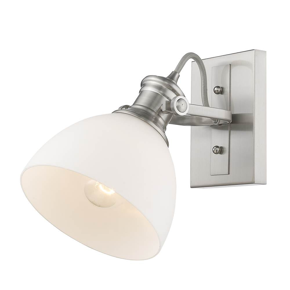 Golden Lighting 3118-BA1 PW-OP Pewter Yep By Golden Lighting Hines 1-light Vanity In Pewter And Opal Glass Image 3