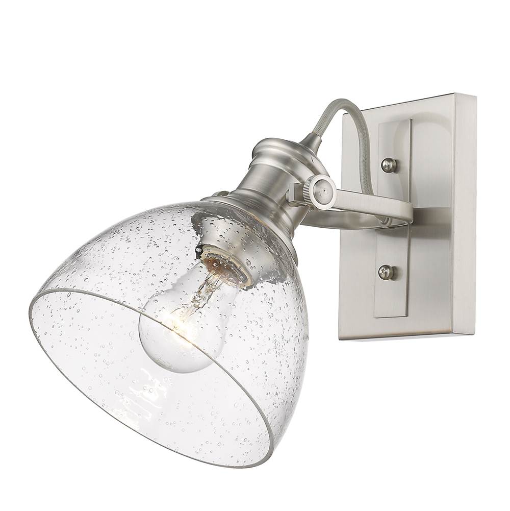Golden Lighting 3118-BA1 PW-SD Pewter Yep By Golden Lighting Hines 1-light Vanity In Pewter And Seeded Glass Image 3
