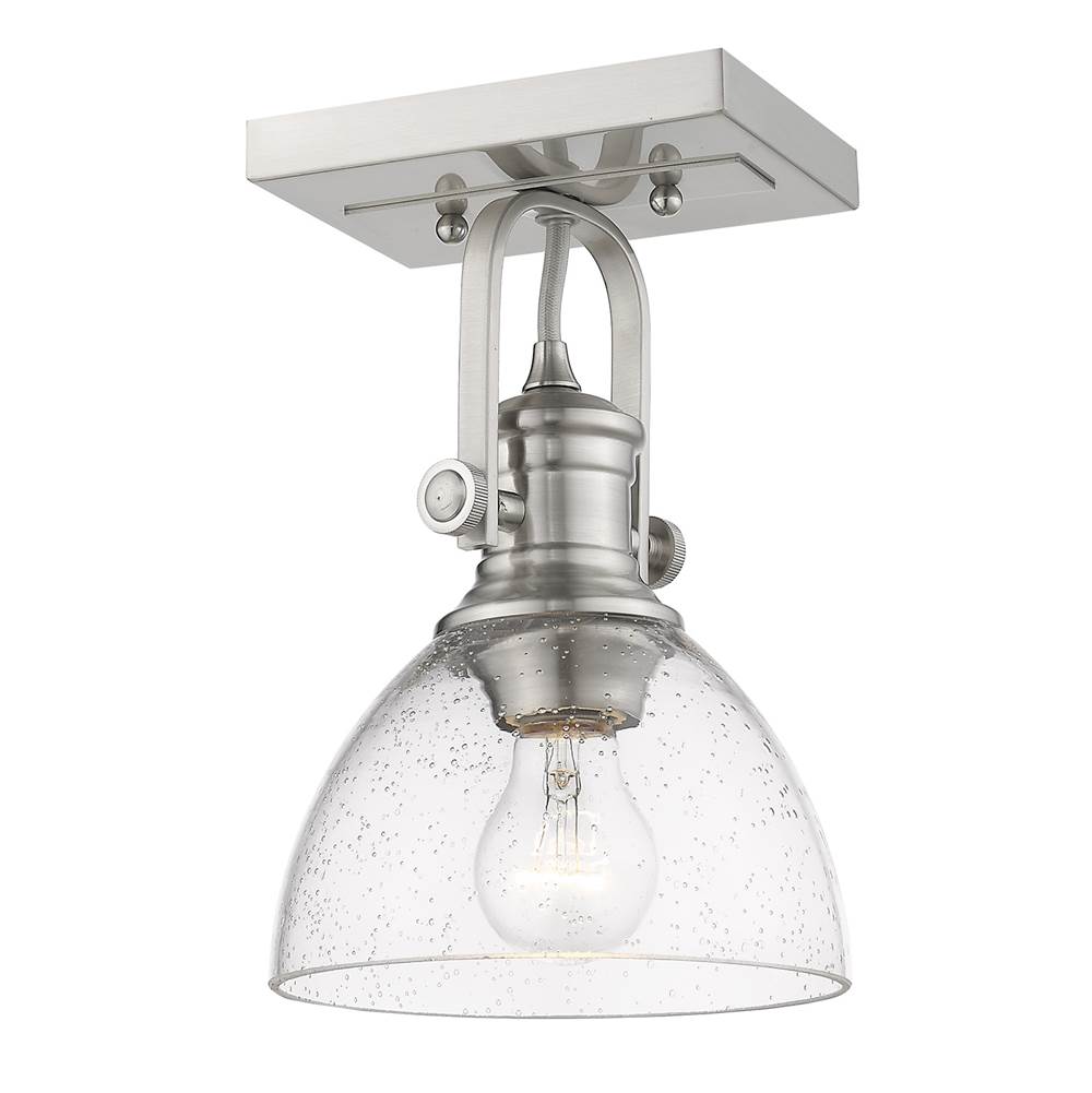 Golden Lighting 3118-BA1 PW-SD Pewter Yep By Golden Lighting Hines 1-light Vanity In Pewter And Seeded Glass Image 2