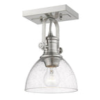 Golden Lighting 3118-BA1 PW-SD Pewter Yep By Golden Lighting Hines 1-light Vanity In Pewter And Seeded Glass Image 2