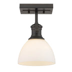 Golden Lighting 3118-BA1 RBZ-OP Rubbed Bronze Yep By Golden Lighting Hines 1-light Vanity In Rubbed Bronze And Opal Glass Image 2