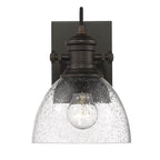 Golden Lighting 3118-BA1 RBZ-SD Rubbed Bronze Yep By Golden Lighting Hines 1-light Vanity In Rubbed Bronze And Seeded Glass Image 3