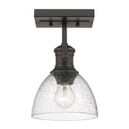 Golden Lighting 3118-BA1 RBZ-SD Rubbed Bronze Yep By Golden Lighting Hines 1-light Vanity In Rubbed Bronze And Seeded Glass Image 2