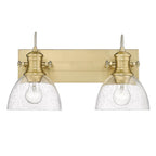 Golden Lighting Hines Yep By Golden Lighting Hines 2-light Vanity In Brushed Champagne Brass And Seeded Glass
