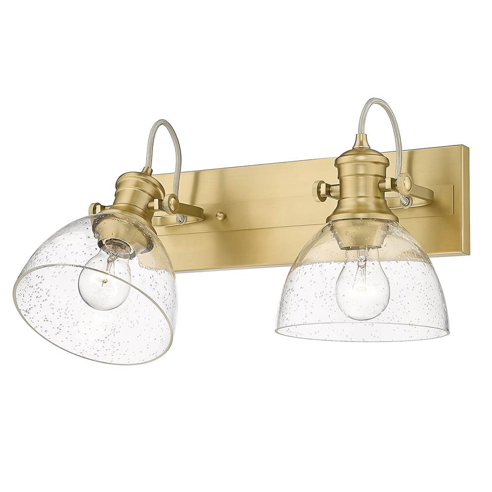 Golden Lighting 3118-BA2 BCB-SD Brushed Champagne Brass Yep By Golden Lighting Hines 2-light Vanity In Brushed Champagne Brass And Seeded Glass Image 4