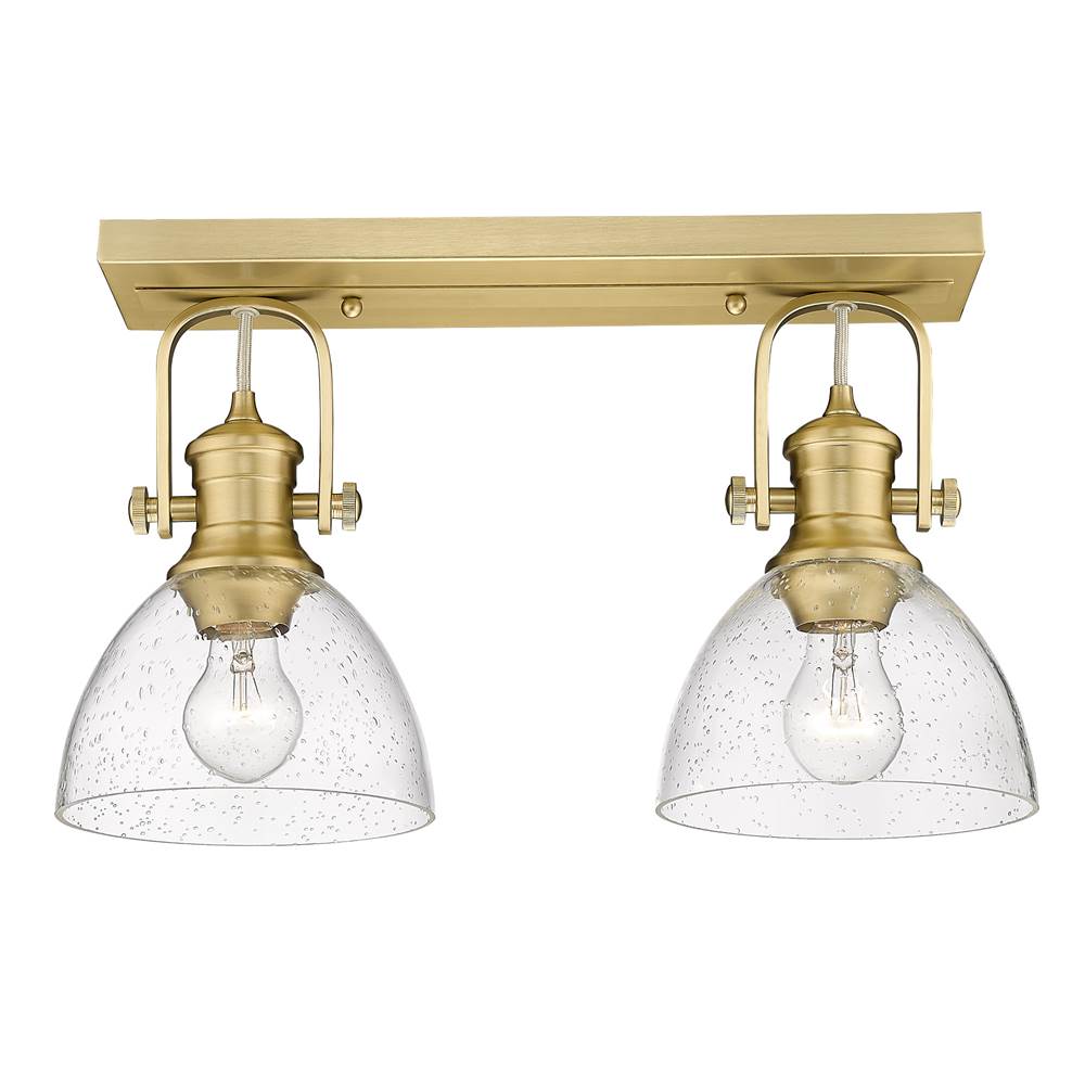 Golden Lighting 3118-BA2 BCB-SD Brushed Champagne Brass Yep By Golden Lighting Hines 2-light Vanity In Brushed Champagne Brass And Seeded Glass Image 3