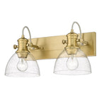 Golden Lighting 3118-BA2 BCB-SD Brushed Champagne Brass Yep By Golden Lighting Hines 2-light Vanity In Brushed Champagne Brass And Seeded Glass Image 1