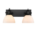Golden Lighting 3118-BA2 BLK-OP Matte Black Yep By Golden Lighting Hines 2-light Vanity In Matte Black And Opal Glass Image 1