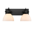 Golden Lighting 3118-BA2 BLK-OP Matte Black Yep By Golden Lighting Hines 2-light Vanity In Matte Black And Opal Glass Image 1