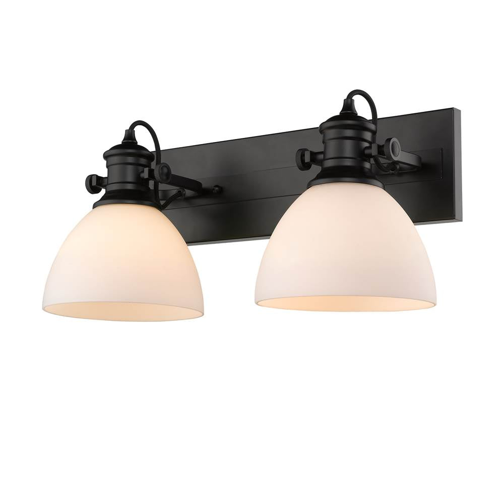 Golden Lighting Hines Yep By Golden Lighting Hines 2-light Vanity In Brushed Champagne Brass And Opal Glass