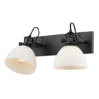 Golden Lighting 3118-BA2 BLK-OP Matte Black Yep By Golden Lighting Hines 2-light Vanity In Matte Black And Opal Glass Image 2