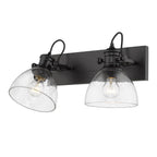 Golden Lighting 3118-BA2 BLK-SD Matte Black Yep By Golden Lighting Hines 2-light Vanity In Matte Black And Seeded Glass Image 2
