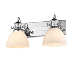 Golden Lighting Hines Yep By Golden Lighting Hines 2-light Vanity In Brushed Champagne Brass And Opal Glass