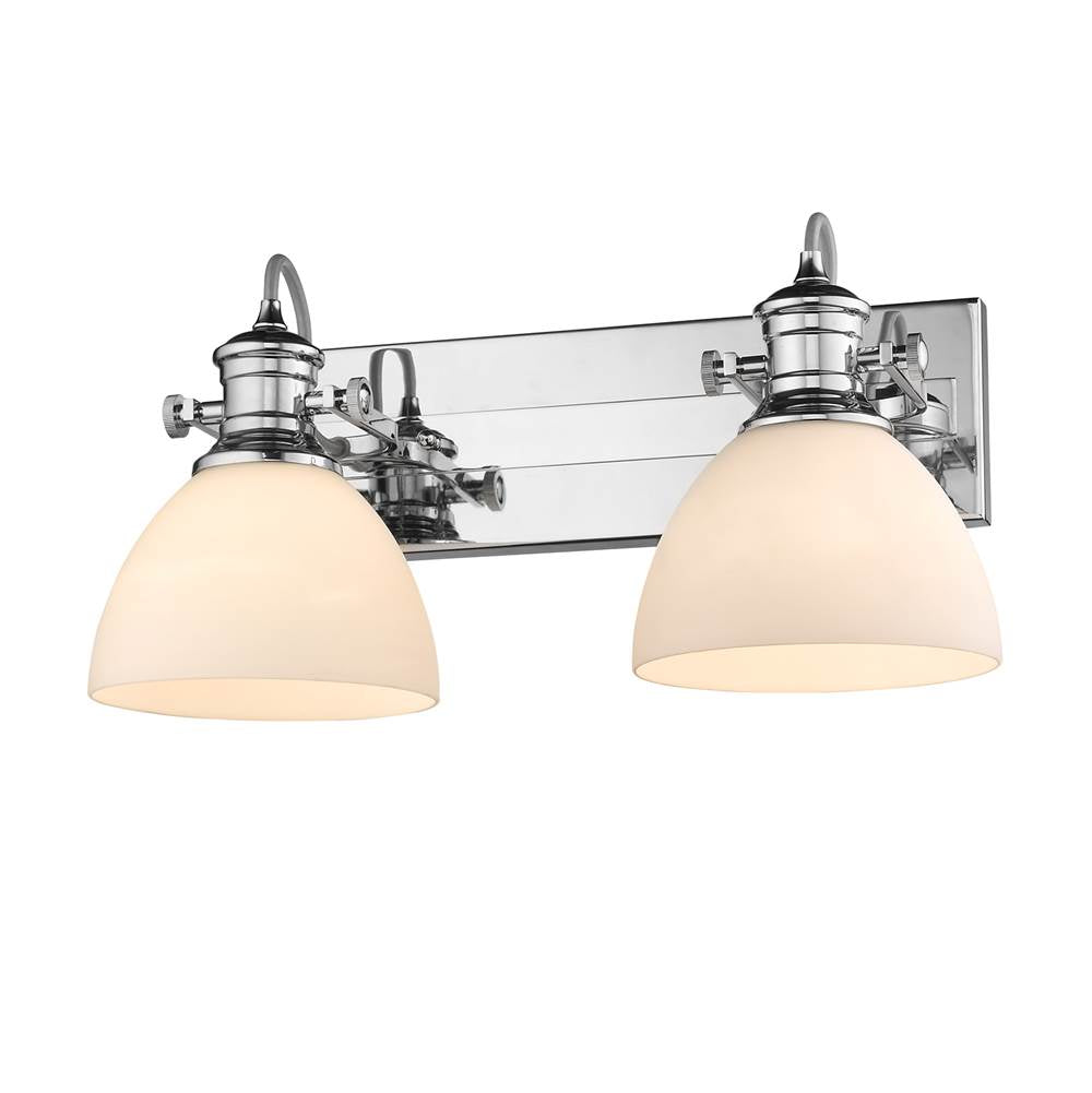 Golden Lighting Hines Yep By Golden Lighting Hines 2-light Vanity In Brushed Champagne Brass And Opal Glass