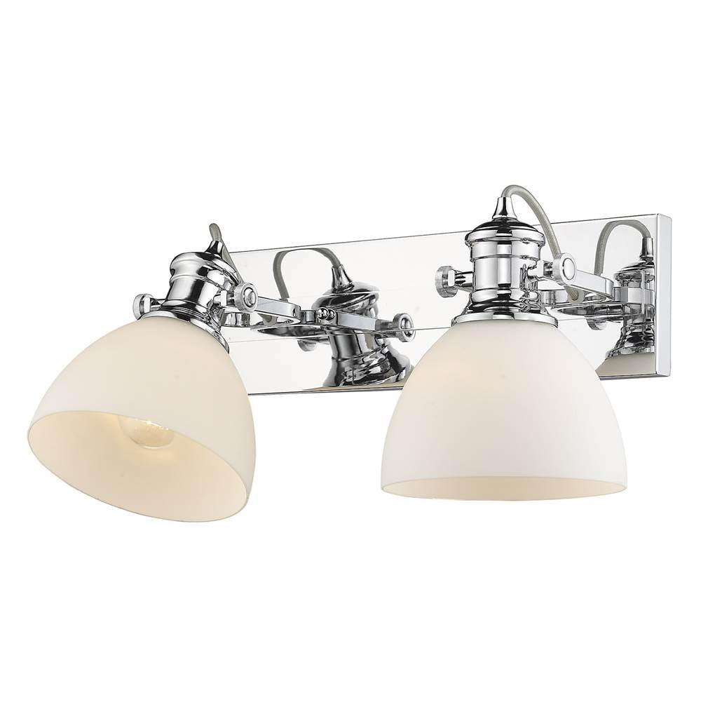 Golden Lighting 3118-BA2 CH-OP Chrome Yep By Golden Lighting Hines 2-light Vanity In Chrome And Opal Glass Image 2