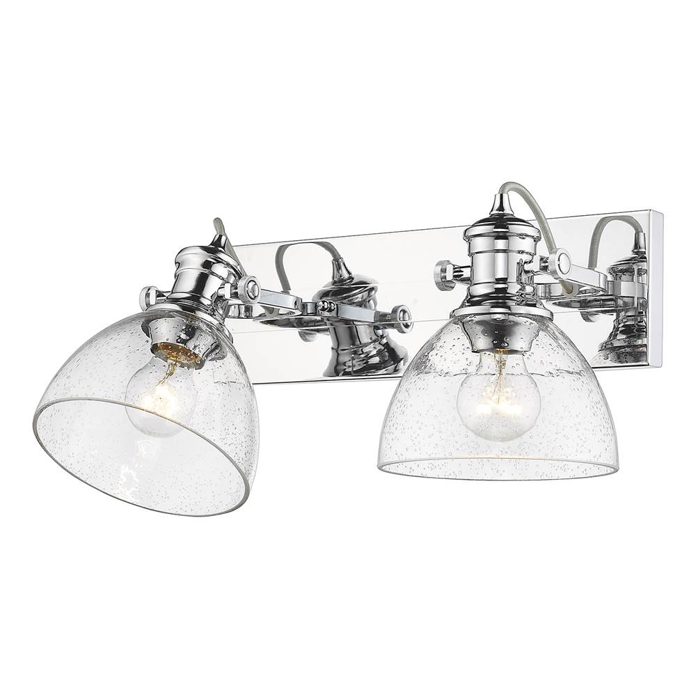 Golden Lighting 3118-BA2 CH-SD Chrome Yep By Golden Lighting Hines 2-light Vanity In Chrome And Seeded Glass Image 2