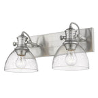 Golden Lighting Hines Yep By Golden Lighting Hines 2-light Vanity In Brushed Champagne Brass And Seeded Glass