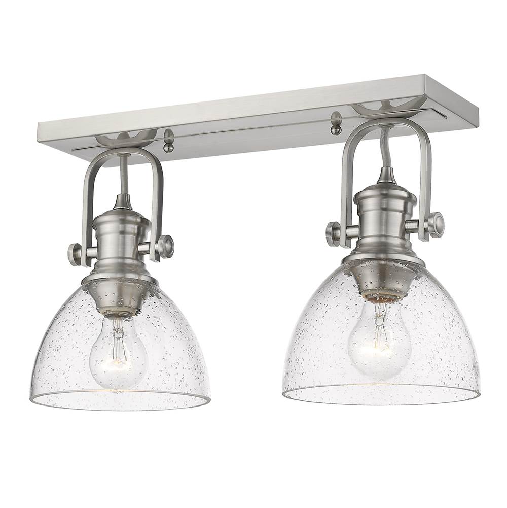 Golden Lighting 3118-BA2 PW-SD Pewter Yep By Golden Lighting Hines 2-light Vanity In Pewter Image 2