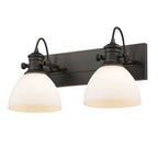 Golden Lighting Hines Yep By Golden Lighting Hines 2-light Vanity In Brushed Champagne Brass And Opal Glass