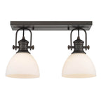 Golden Lighting 3118-BA2 RBZ-OP Rubbed Bronze Yep By Golden Lighting Hines 2-light Vanity In Rubbed Bronze And Opal Glass Image 2