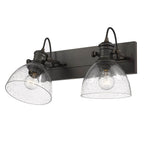 Golden Lighting 3118-BA2 RBZ-SD Rubbed Bronze Yep By Golden Lighting Hines 2-light Vanity In Rubbed Bronze And Seeded Glass Image 3