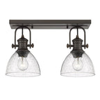 Golden Lighting 3118-BA2 RBZ-SD Rubbed Bronze Yep By Golden Lighting Hines 2-light Vanity In Rubbed Bronze And Seeded Glass Image 2