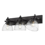 Golden Lighting 3118-BA3 BLK-SD Matte Black Yep By Golden Lighting Hines 3-light Vanity In Matte Black And Seeded Glass Image 2